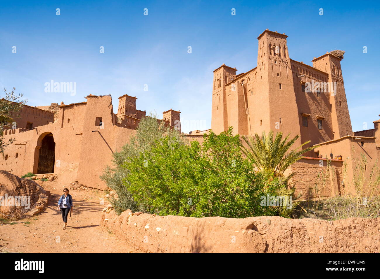 Ait Benhaddou Festung in der Nähe von Ouarzazate, Marokko Stockfoto