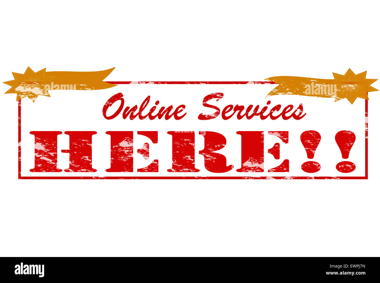 Stempel mit Text online-Service hier in Abbildung Stockfoto