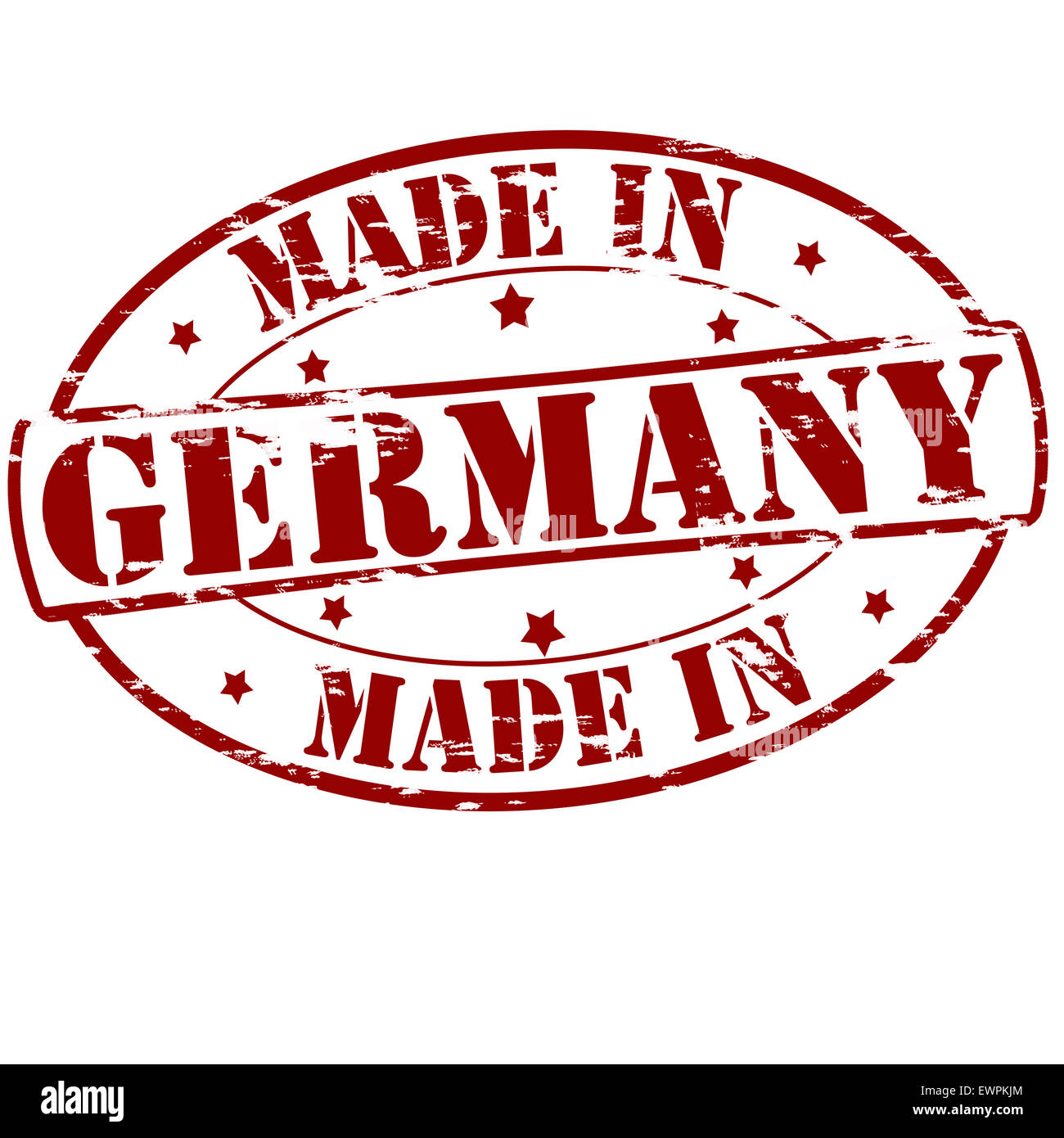 Stempel mit Text in Abbildung in Deutschland gemacht Stockfoto