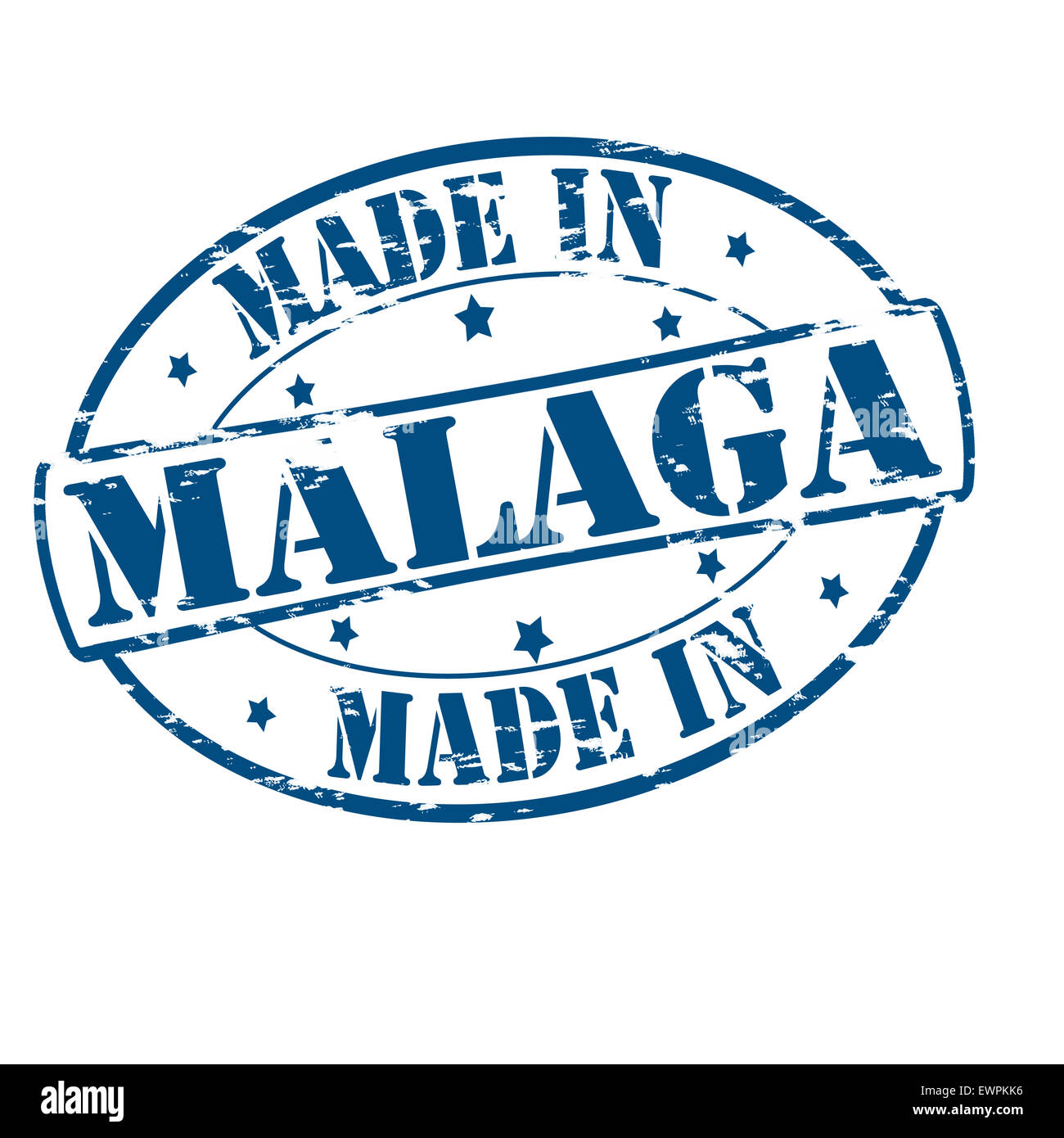 Stempel mit Text gab in Malaga in Abbildung Stockfoto