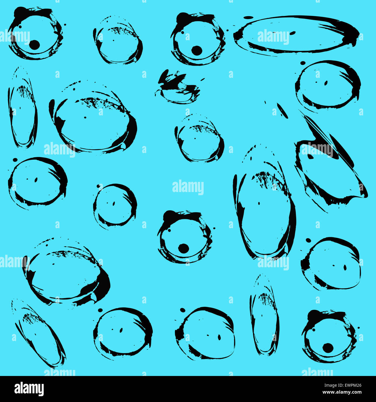 Verschiedene Formen auf blauem Hintergrund Stockfoto