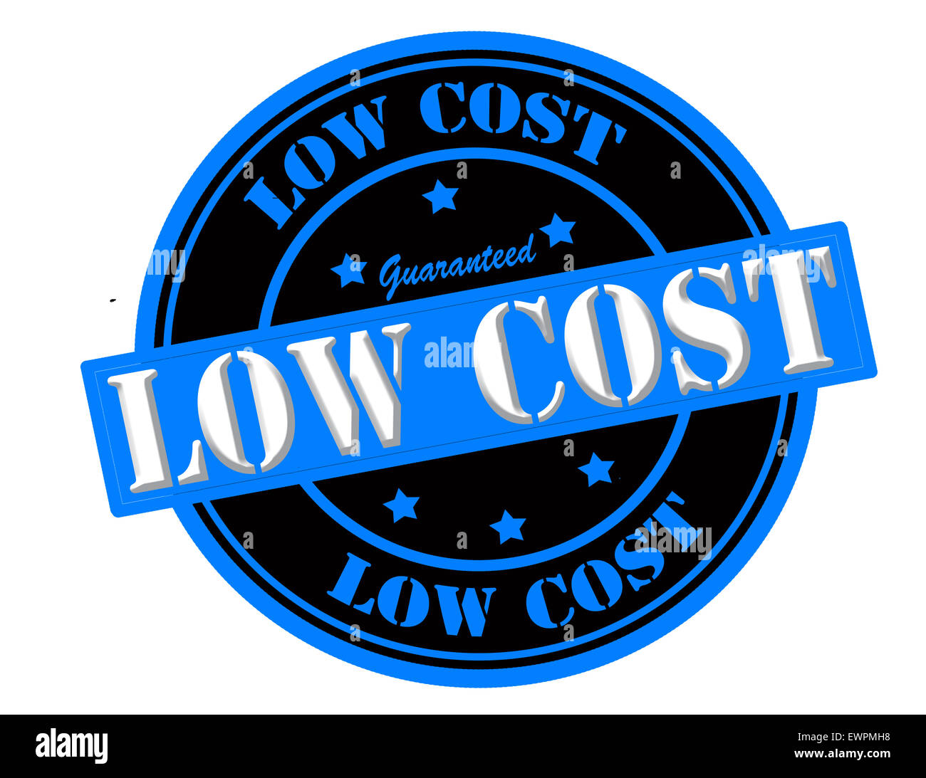 Stempel mit Text-low-Cost innen, Abbildung Stockfoto