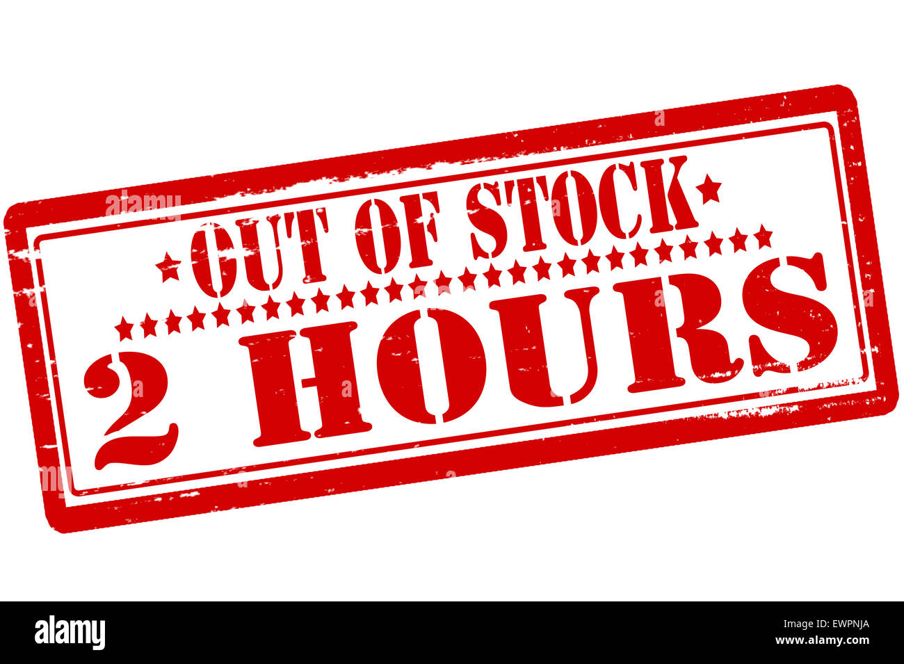 Stempel mit Text nicht vorrätig in Abbildung Stockfoto