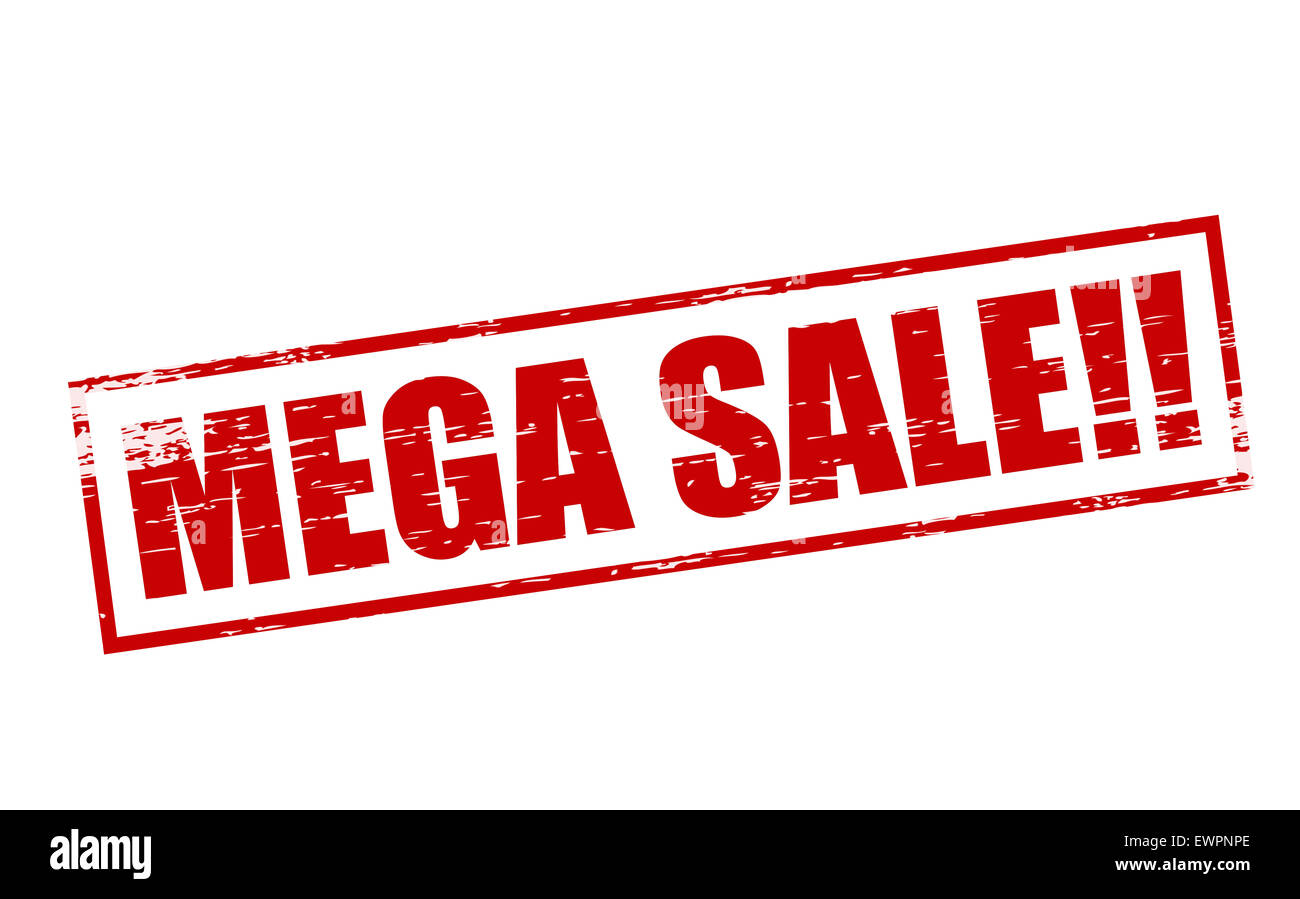 Stempel mit Text Mega Verkauf innen, Abbildung Stockfoto