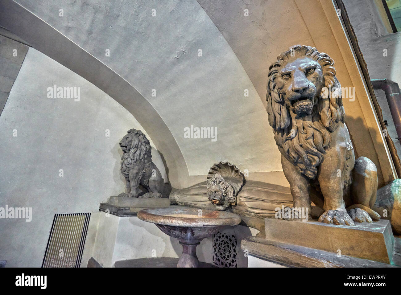 Piazza della Signoria ist eine L-förmige Platz vor dem Palazzo Vecchio in Florenz, Italien. Stockfoto