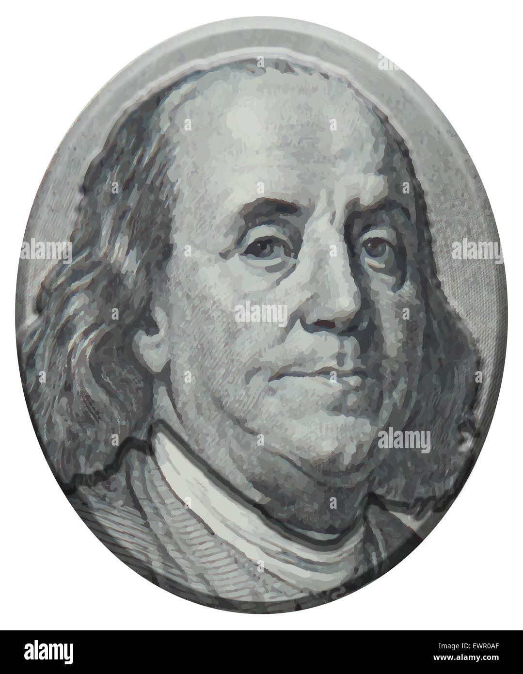 3D Portrait von Benjamin Franklin Stockfoto