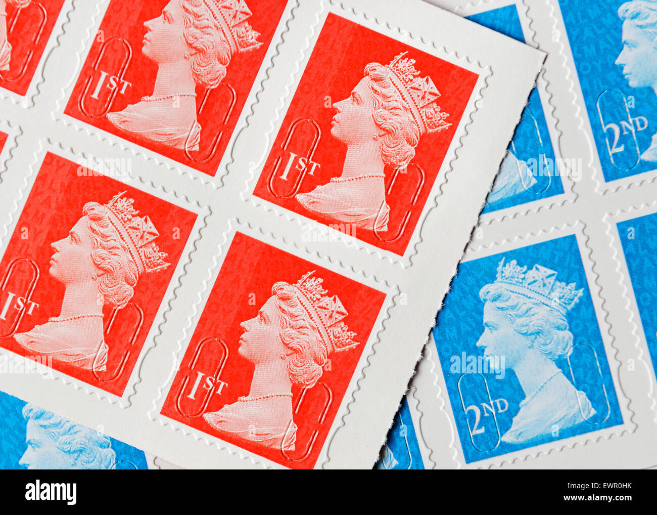 UK-Briefmarken. Stockfoto