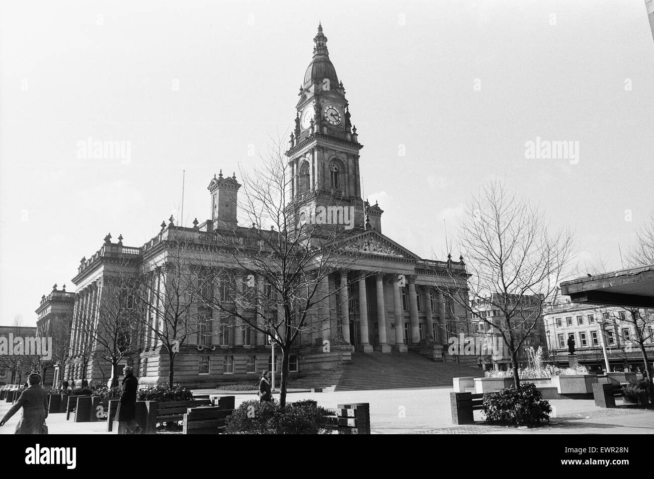 Bolton-Rathaus und Victoria Square, Greater Manchester. 14. März 1979 Stockfoto