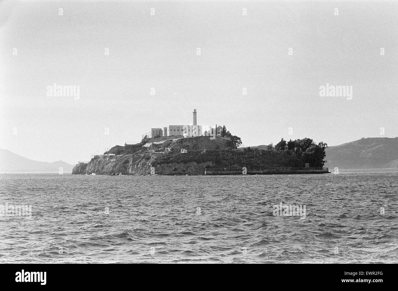 Alcatraz Island und Gefängnis in San Francisco Bay. September 1979 das Gefängnis wurde ursprünglich von der US-Armee im Jahre 1910 gebaut und übergab das United States Department of Justice am 12. Oktober 1933 als ein Hochsicherheitsgefängnis. Angesichts der Lage von Alcatraz Stockfoto