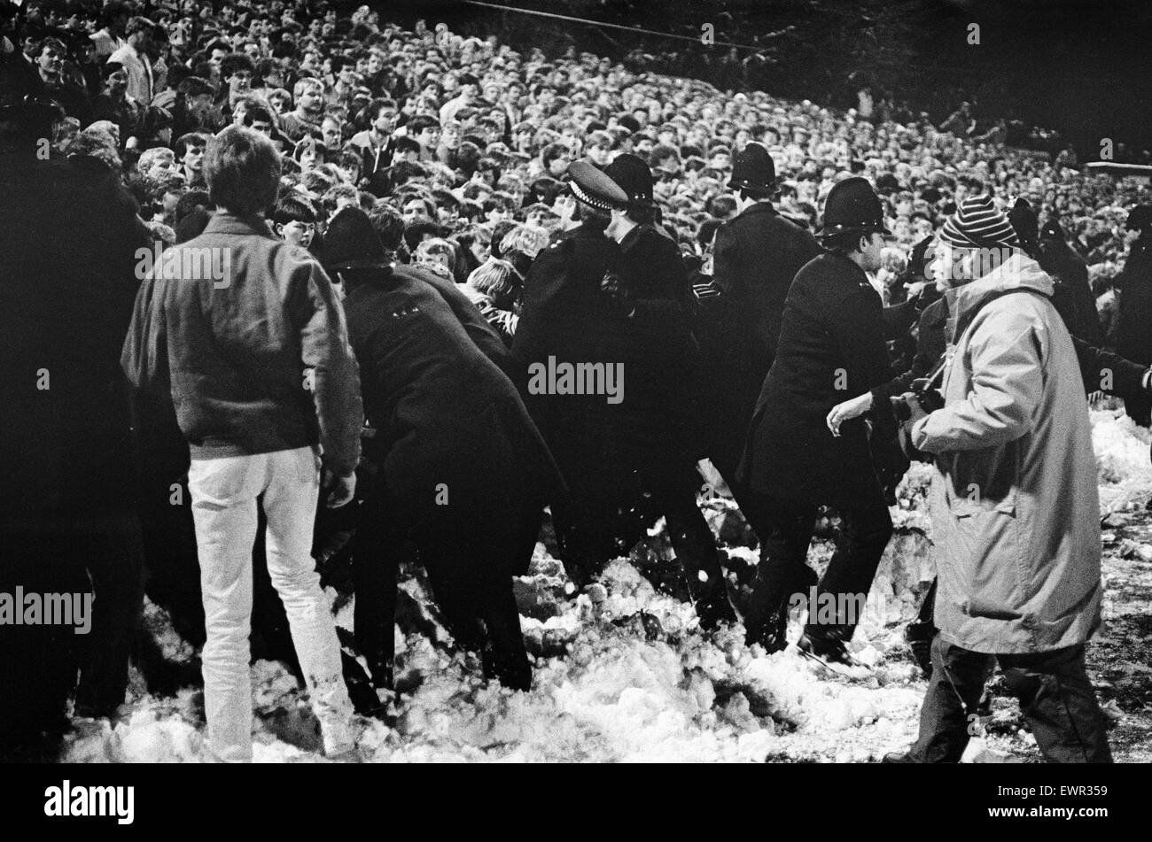 Darlington 2-1 Middlesbrough FA Pokalspiel im Feethams statt. 8. Januar 1985. Stockfoto