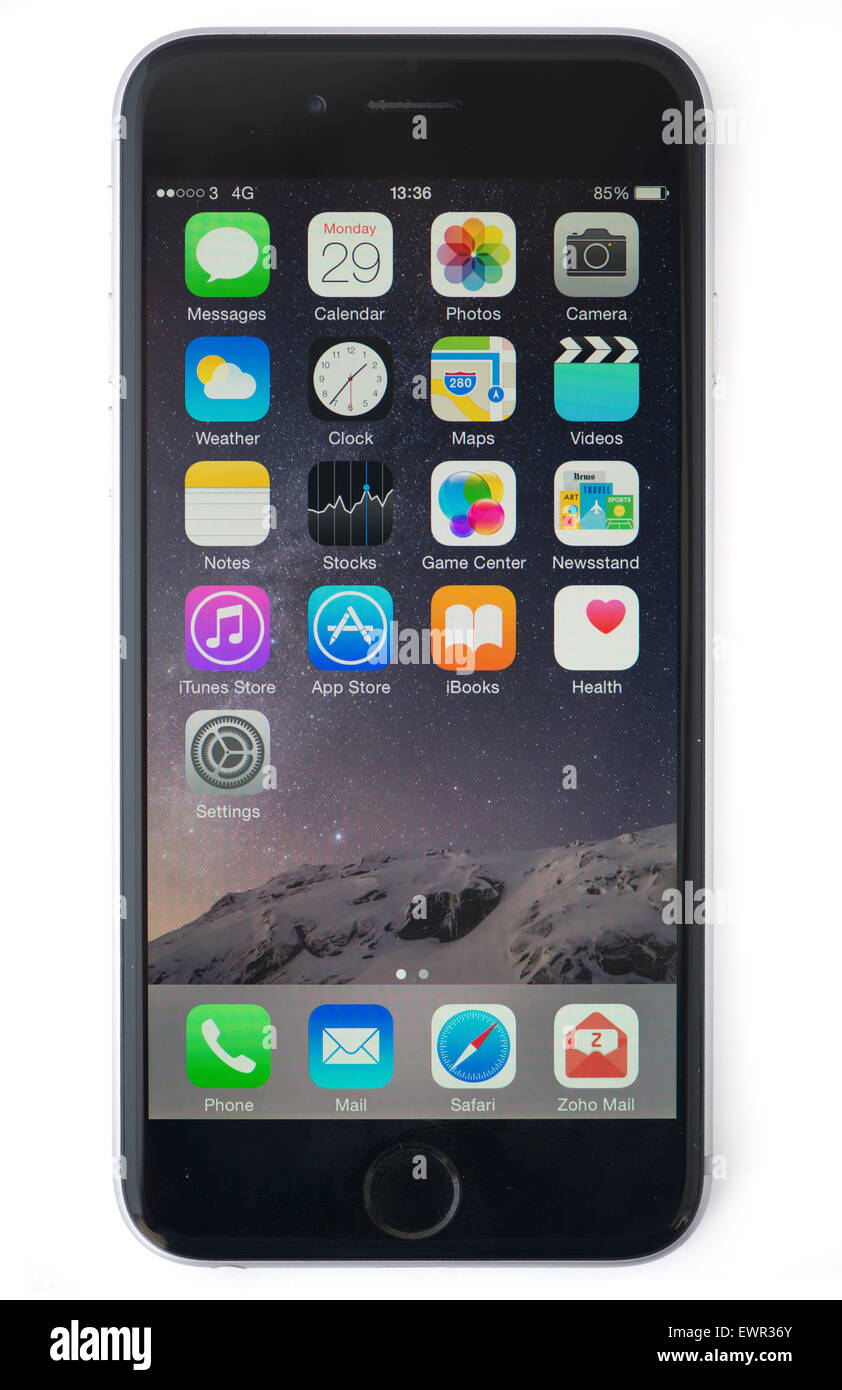 iPhone 6 mit Bildschirm Stockfoto