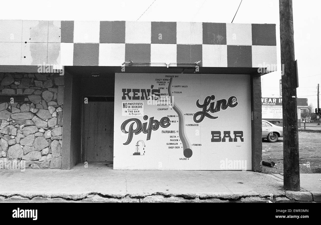 Kens Pipeline Bar in Fairbanks Alaska USA Dezember 1977 Stockfoto