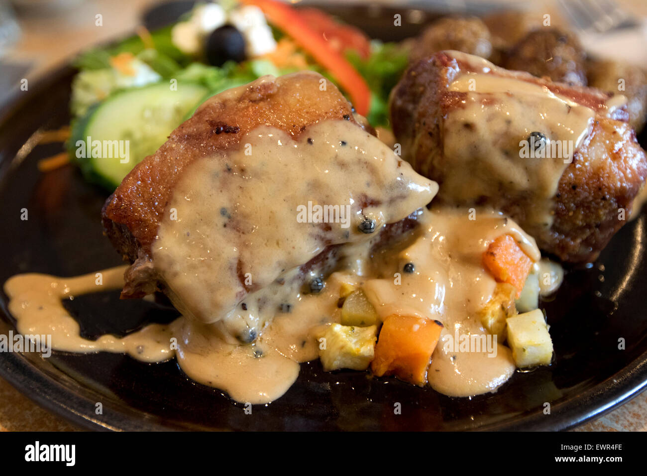 Isländisches Lamm essen Island Braten Stockfoto
