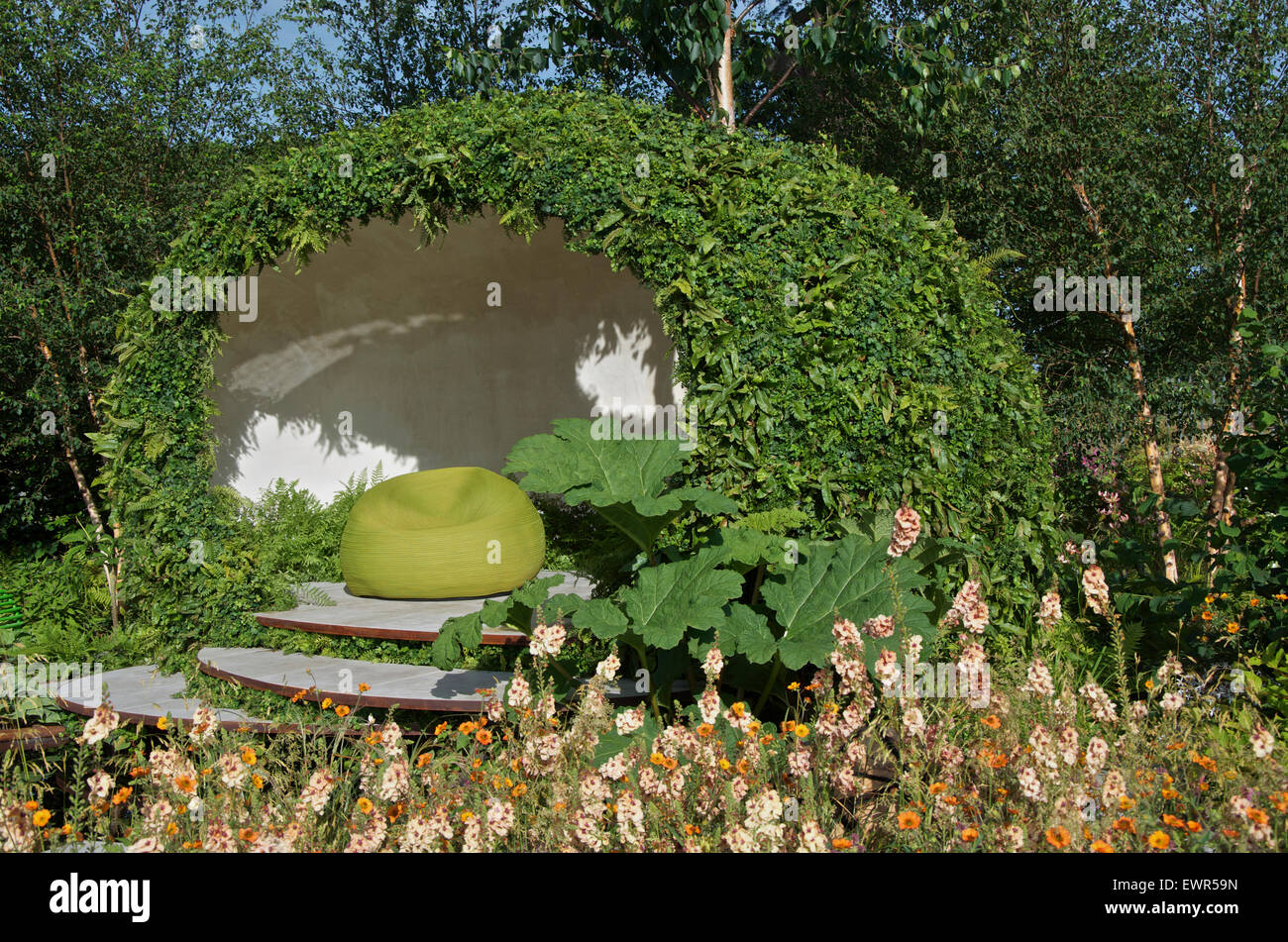 TheLegacy Macmillan Schaugarten am RHS Hampton Court Palace Flower Show auf 2015. Stockfoto