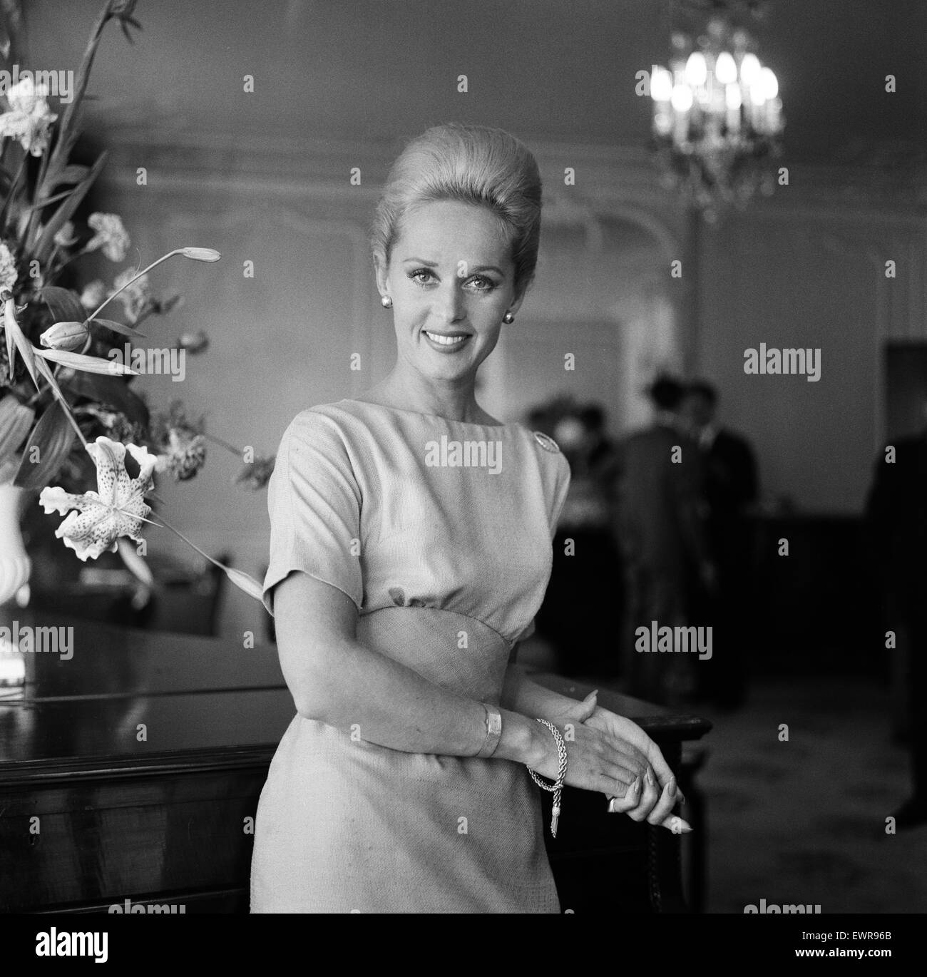 Tippi Hedren im Claridges Hotel. 23. August 1963. Stockfoto