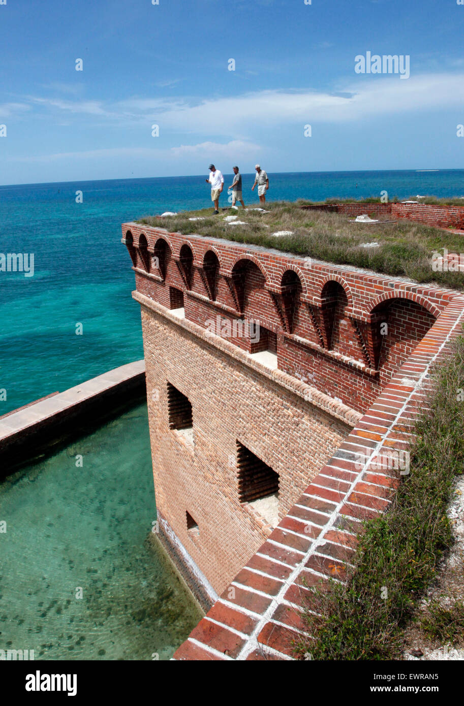 Dry Tortugas Nationalpark ist Heimat des historischen Fort Jefferson, eines der größten Mauerwerk in den Vereinigten Staaten. Stockfoto