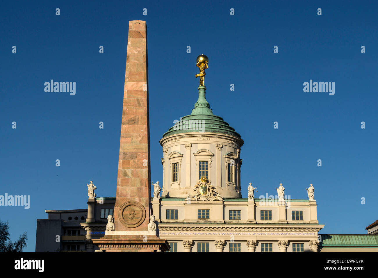 Altes Rathaus, Obelisk, Altmarkt, Potsdam, Brandenburg Stockfoto