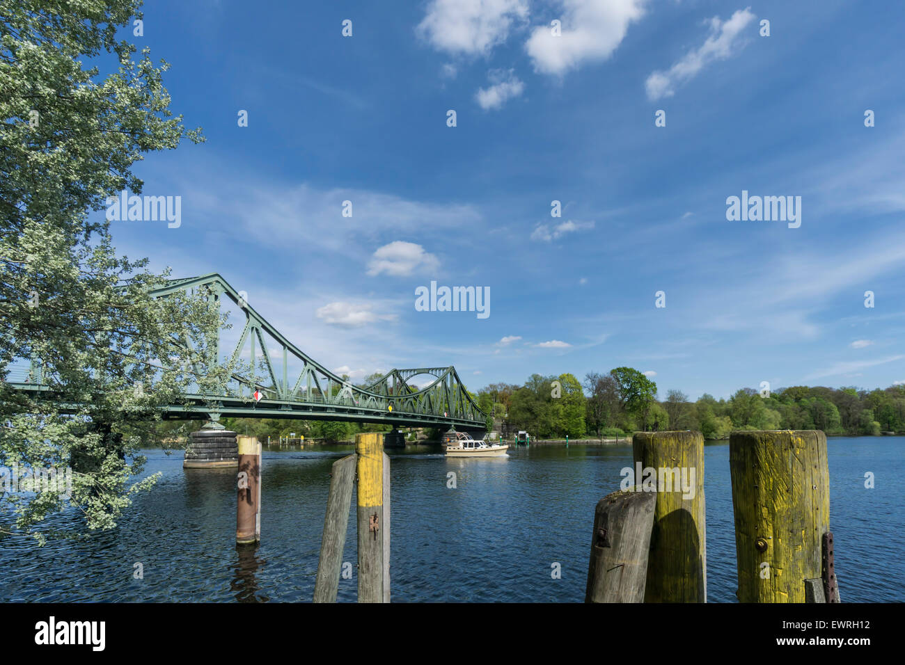 Glienicker Brücke, Glienecker Bruecke Fluss Havel, Stockfoto