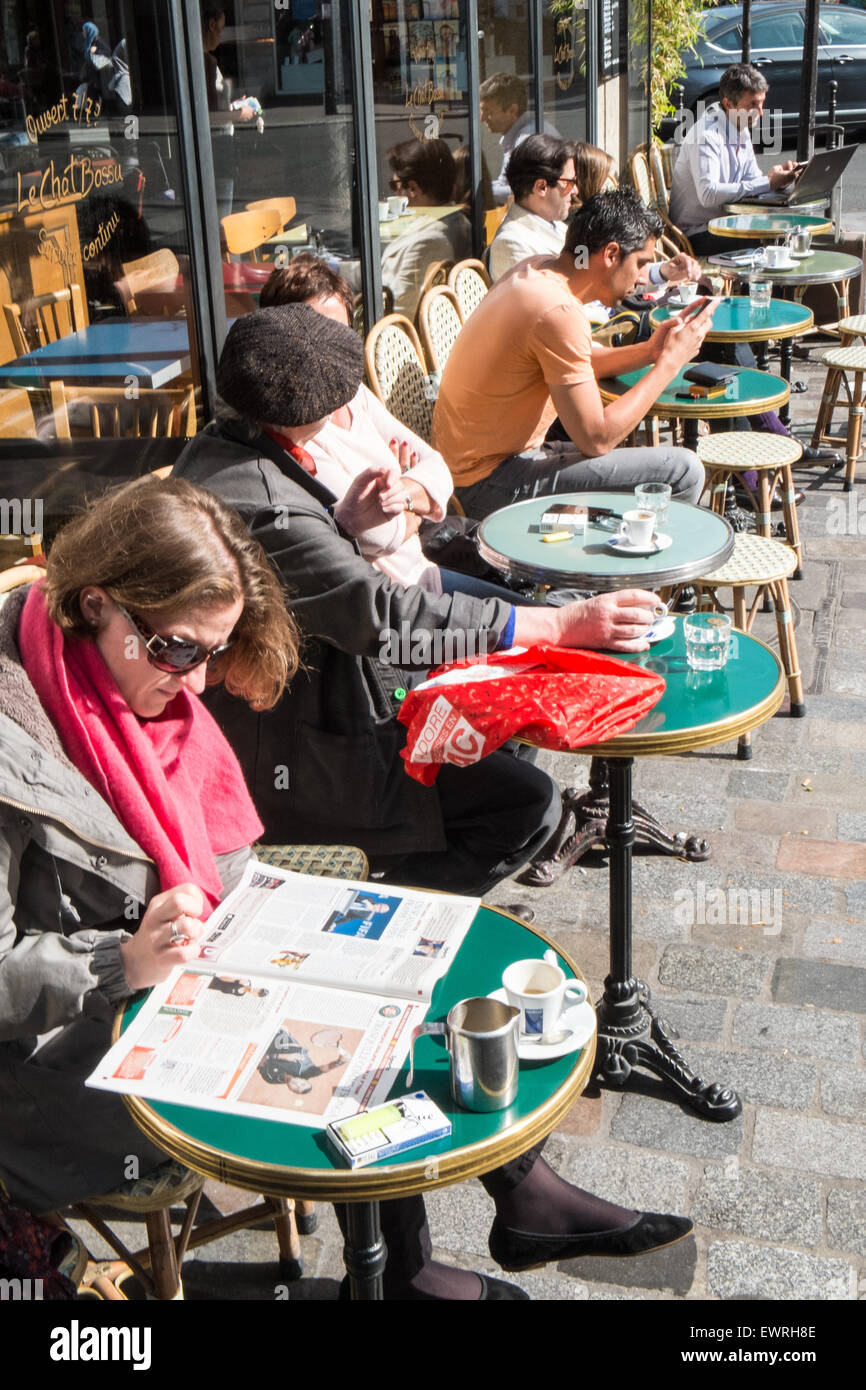 Paris, Frankreich, Marché, Aligre, Obst, Markt, outdoor, Paris, Café, Stockfoto