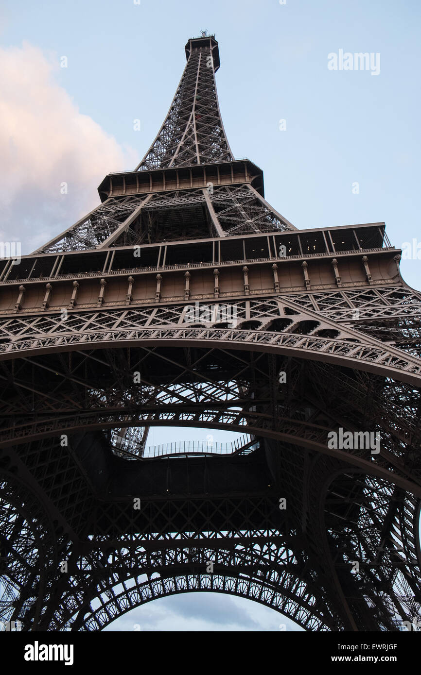 Paris, Frankreich, Eiffel, Turm, Detail, Close-Up, Treppen, Struktur, Kunst, Stockfoto