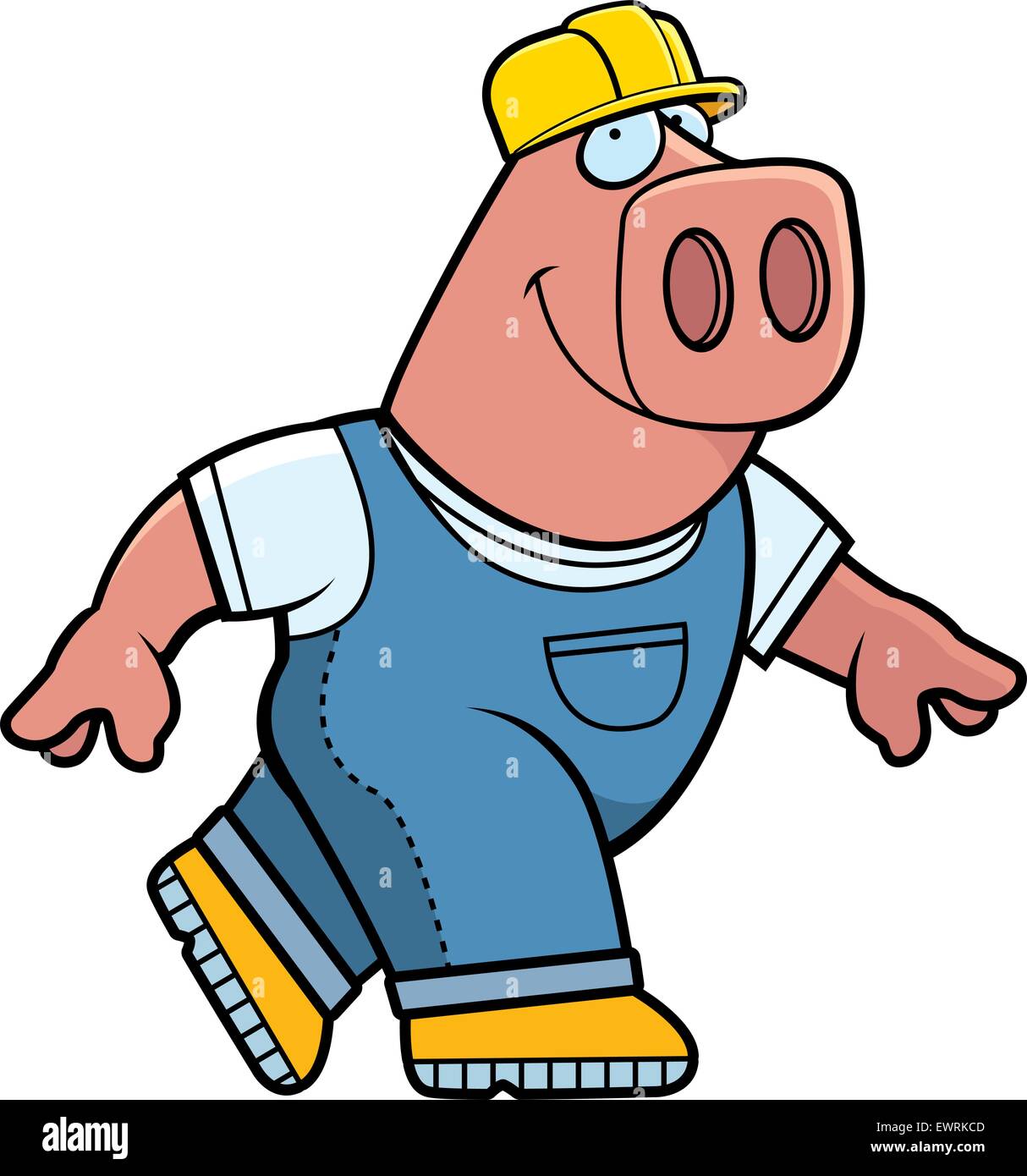 Ein glückliches Cartoon-Generator Schwein mit einem Helm Stock-Vektorgrafik  - Alamy