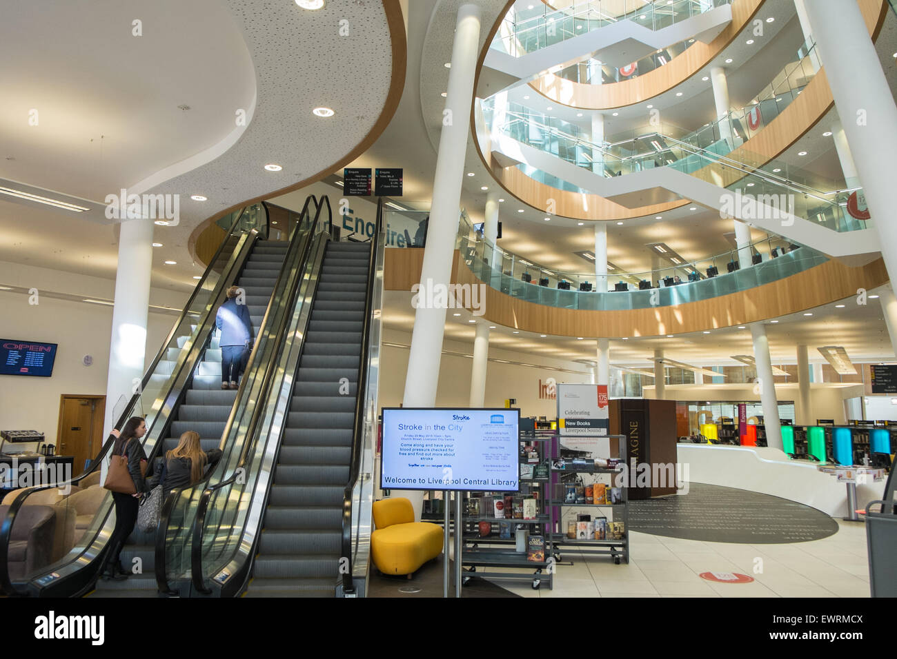 Award-winning Zentralbibliothek, Liverpool Stockfoto