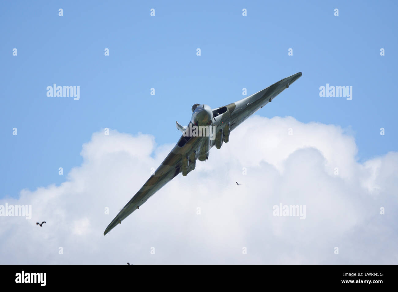 Avro Vulcan XH558 fliegen während ihrer Anzeige die verbleibenden V begrüßen zwingen Flugzeug. Stockfoto