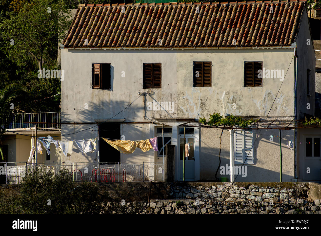 traditionelles Gebäude, Hafen von Cruz, Dubrovnik, Kroatien Stockfoto