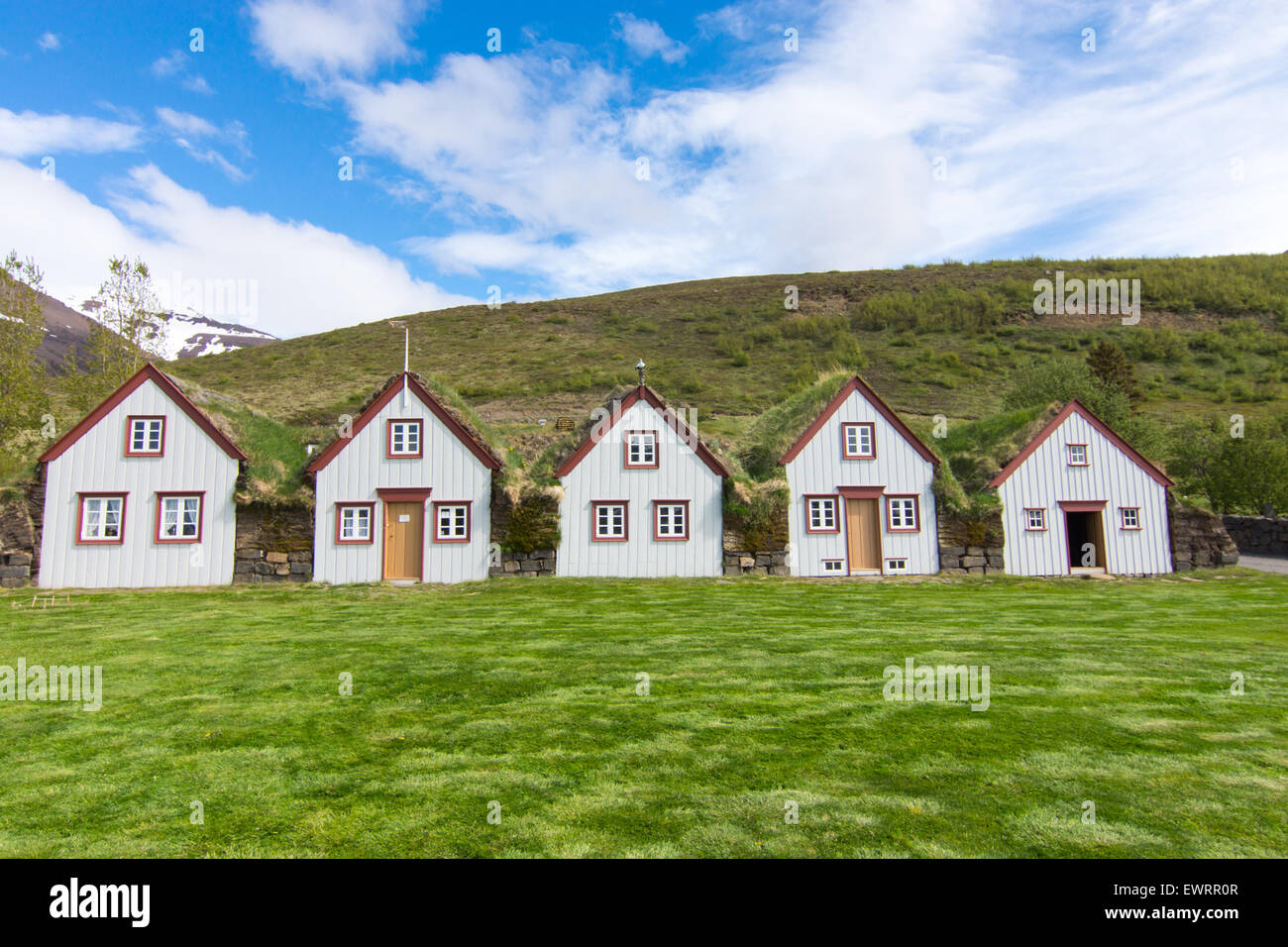 Der historische Laufás Farm in der Nähe von Akureyri in Nordisland Stockfoto