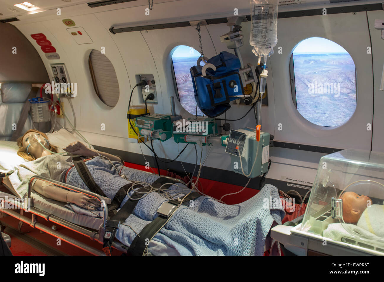 Australien, NT, Alice Springs. Royal Flying Doctor Service, Alice Springs Basis. RFDS bieten 24/7 Notfall Dienstleistungen kostenlos. Stockfoto