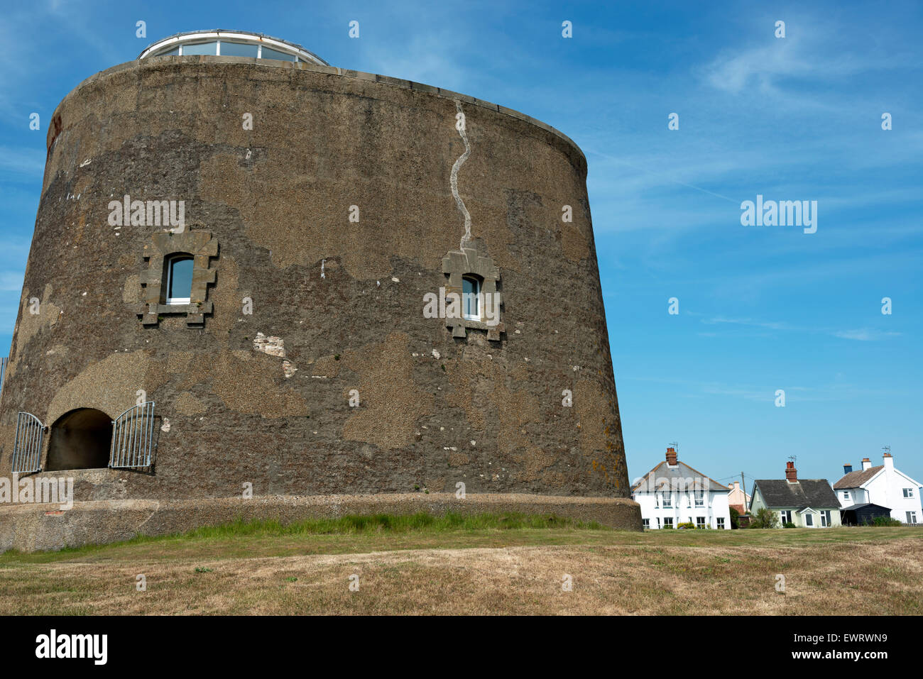 Martello Wohnturm, Shingle Street, Suffolk, UK. Stockfoto