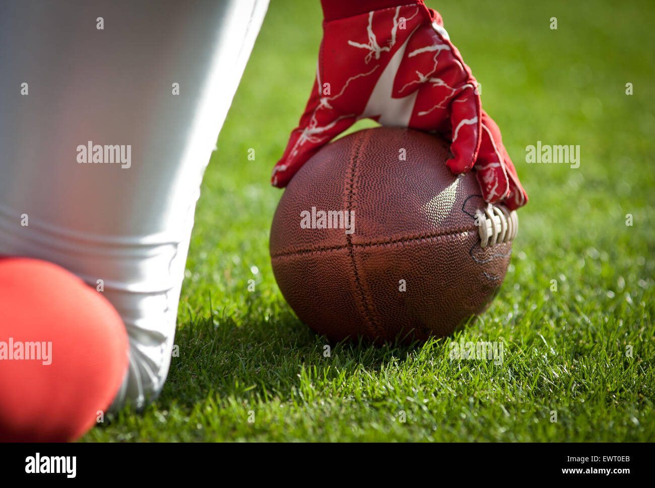 US-amerikanischer American-Football-Spiel - Sport-Konzept Stockfoto