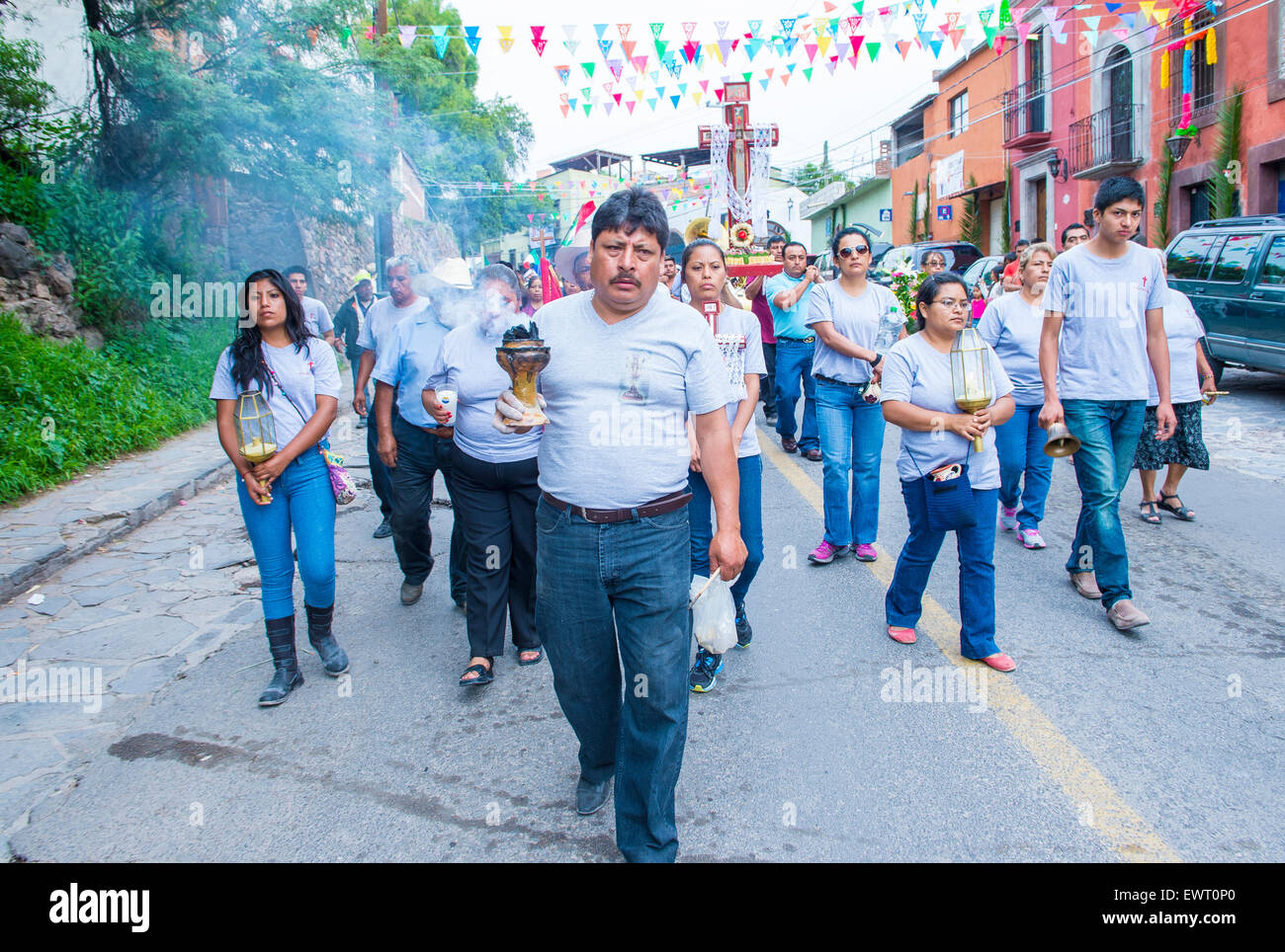 Teilnehmer bei den Festspielen von Valle del Maiz in San Miguel de Allende, Mexiko Stockfoto