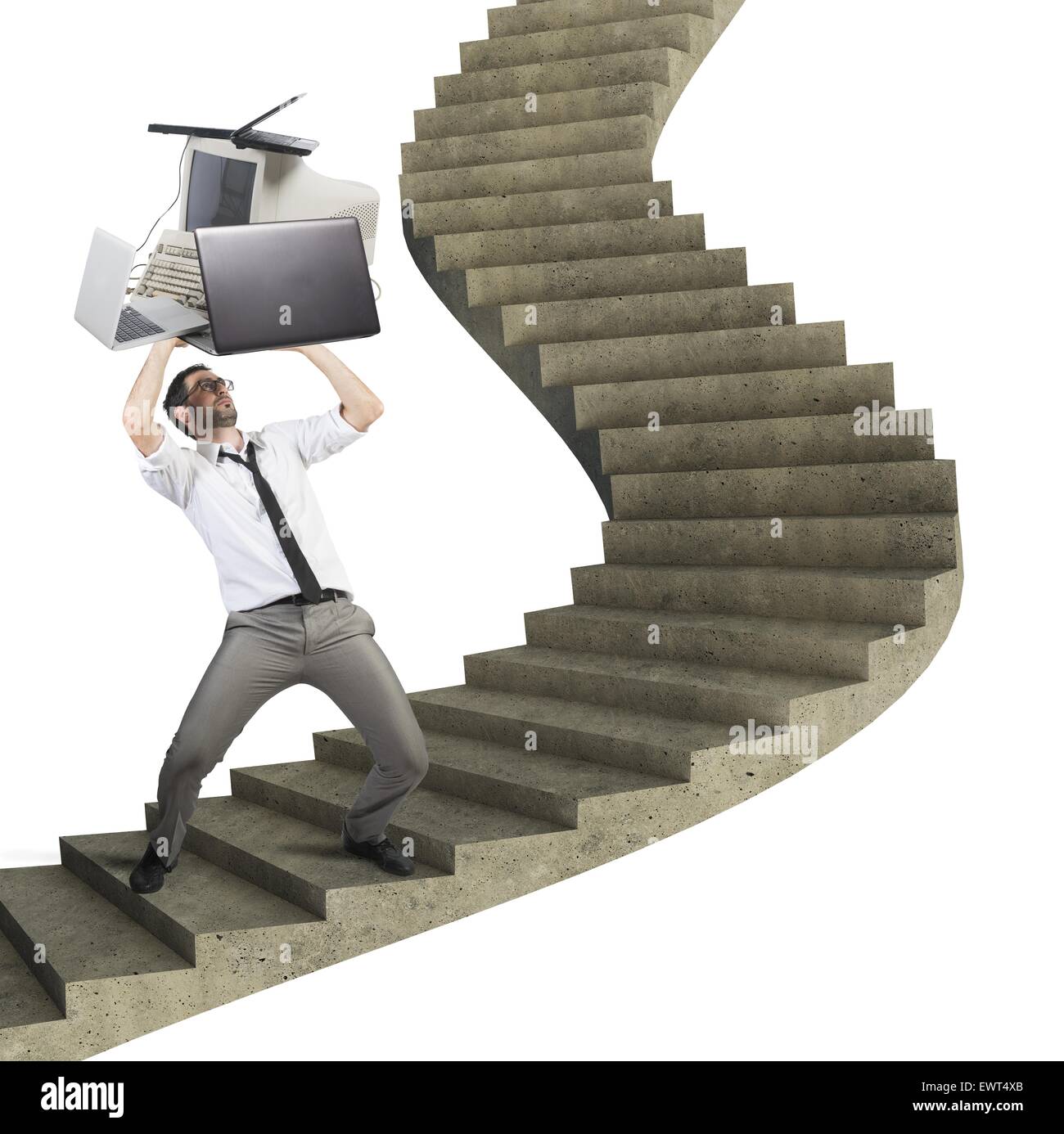 Überladung Geschäftsmann Stockfoto