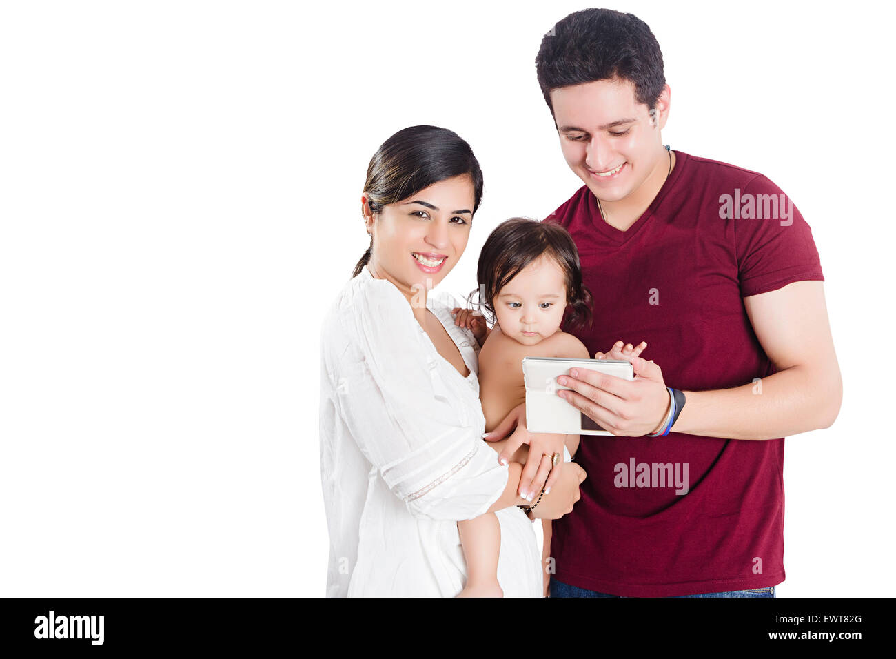 Genießen Sie indische Eltern und Kind baby Stockfoto