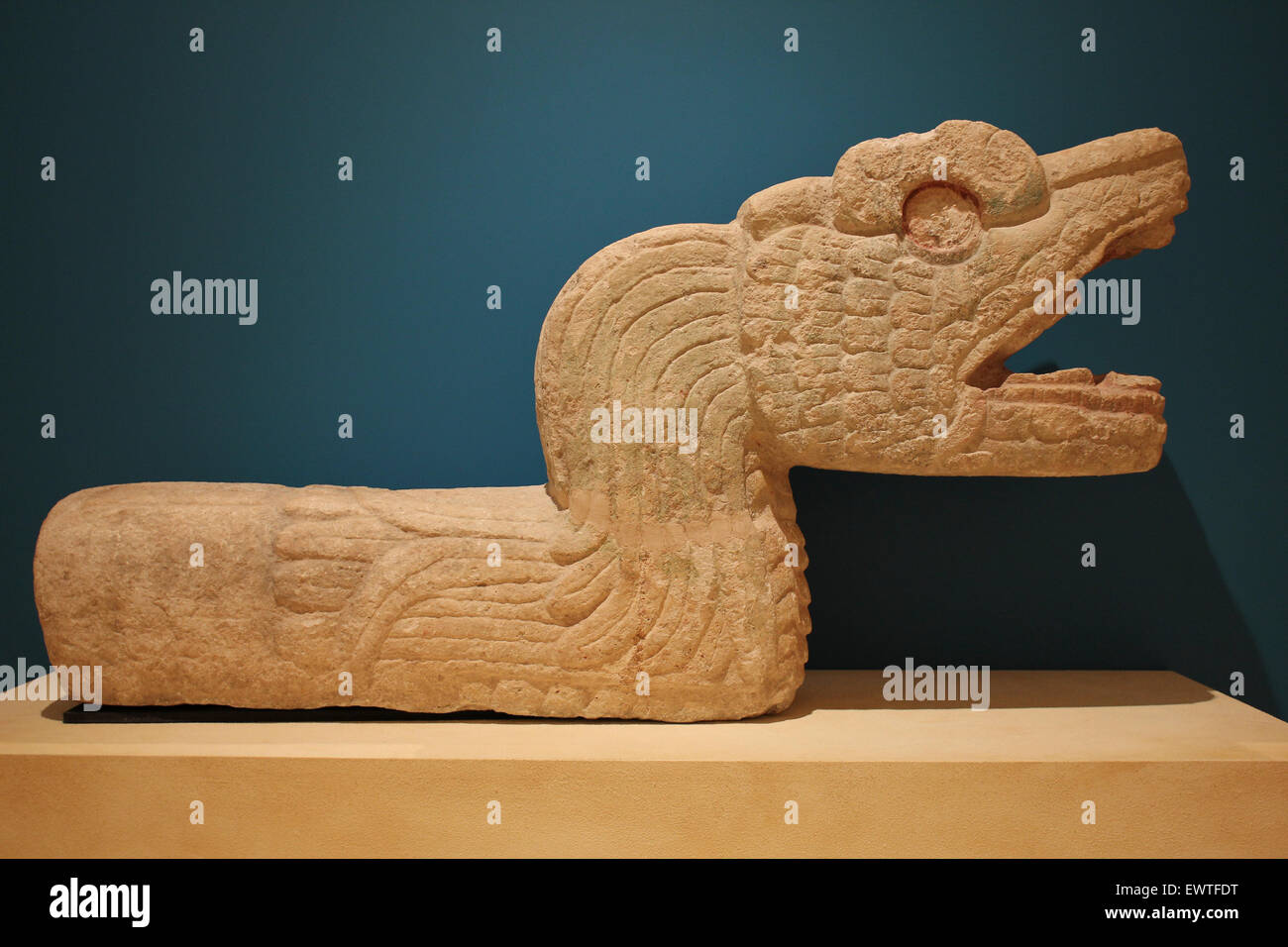 Gefiederte Schlange, Chichén Itzá, Yucatán, Mexiko frühe Postklassik (900-1250 n. Chr.) Stockfoto