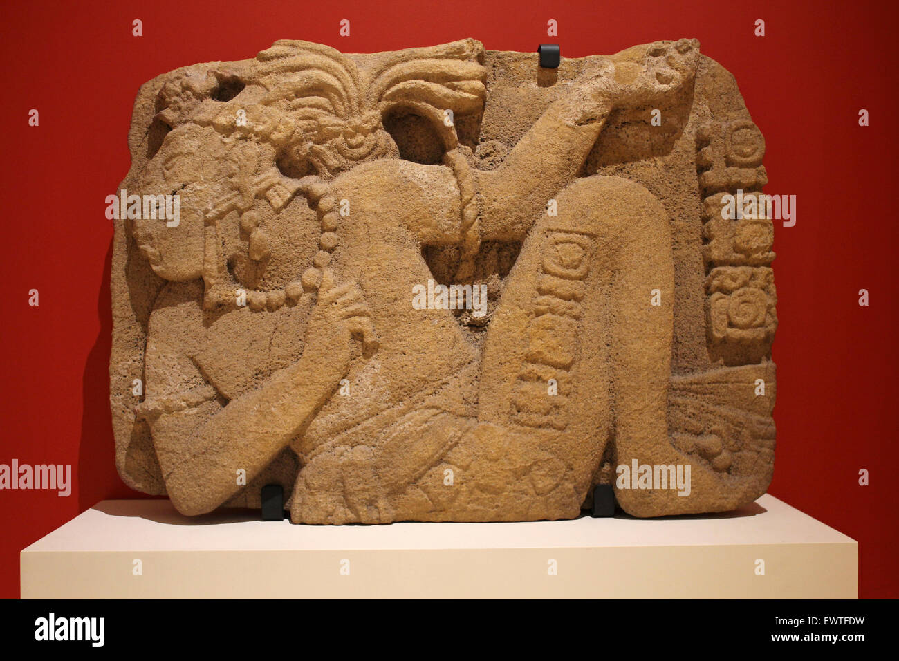 114 Denkmal der Toniná Ocosingo, Chiapas, Mexiko späten klassischen Periode (600-900 n. Chr.) Stockfoto
