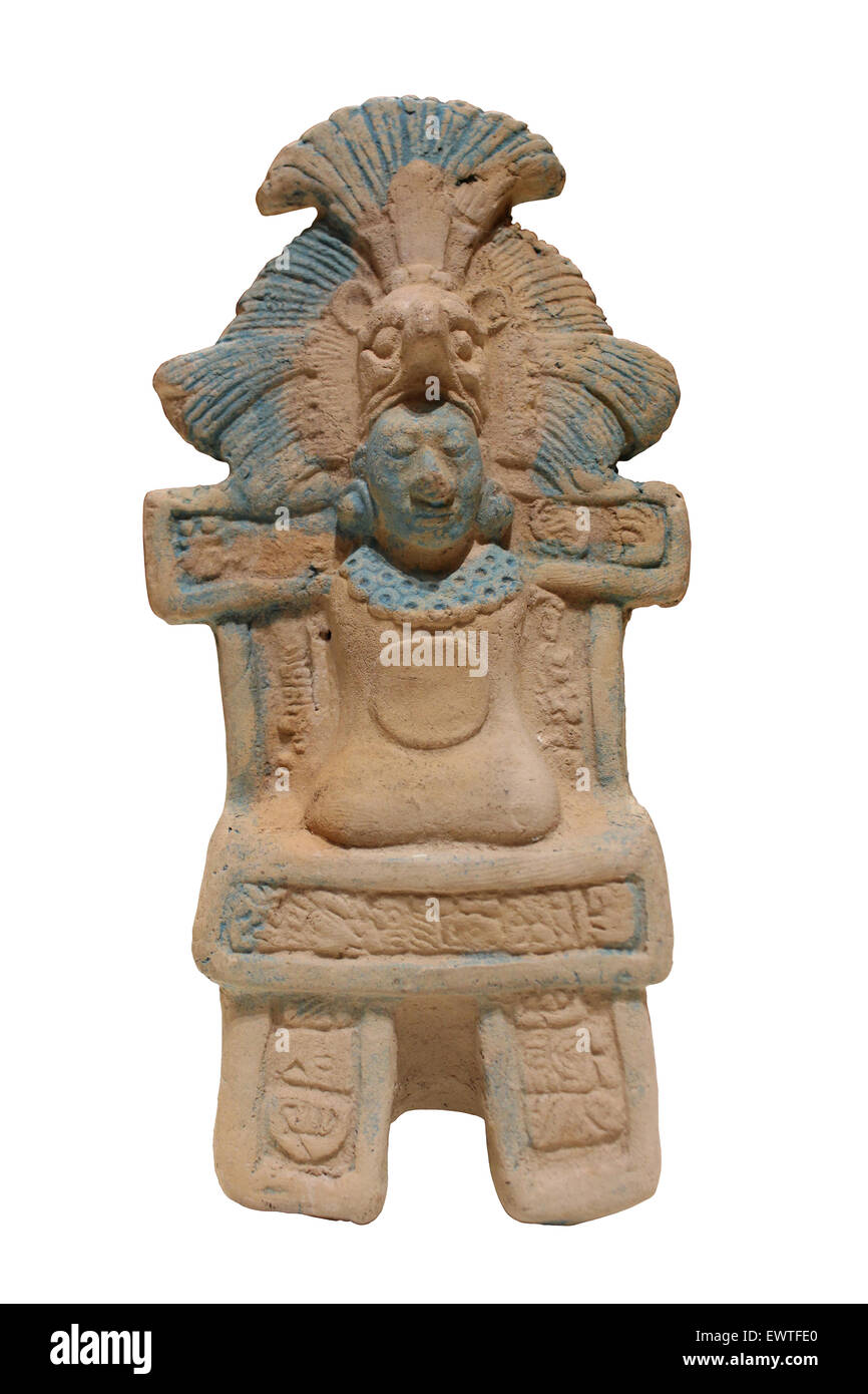Abbildung eines Herrschers, Keramik Halbinsel Yucatán, Mexiko späten klassischen Periode (600-900 n. Chr.) Stockfoto