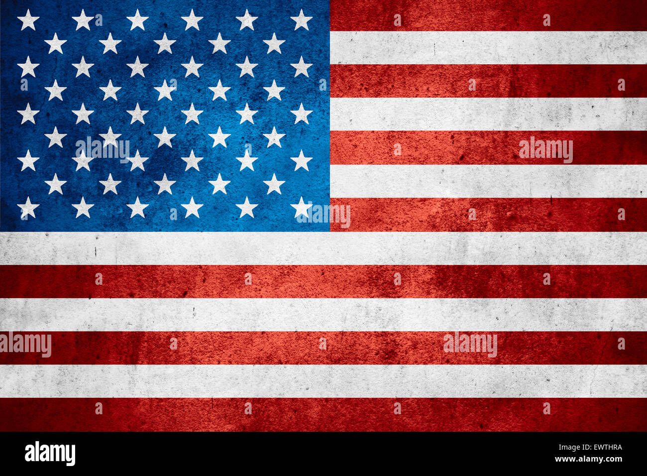 Vereinigte Staaten von Amerika Flagge oder amerikanische Banner auf grobe Muster Textur Hintergrund Stockfoto
