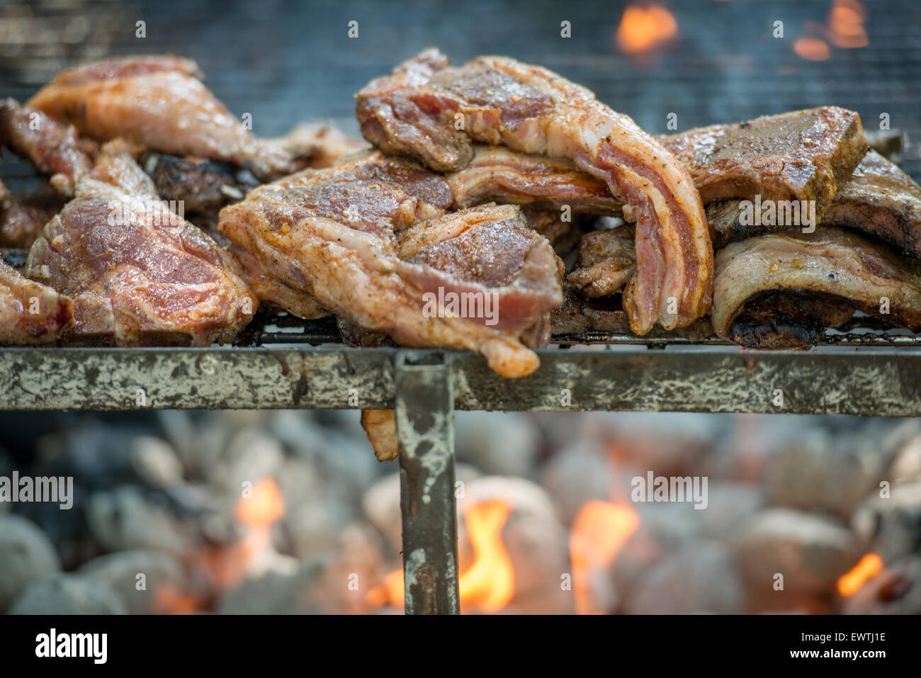 Südafrika - frisch gekochtem Fleisch vom grill Stockfoto