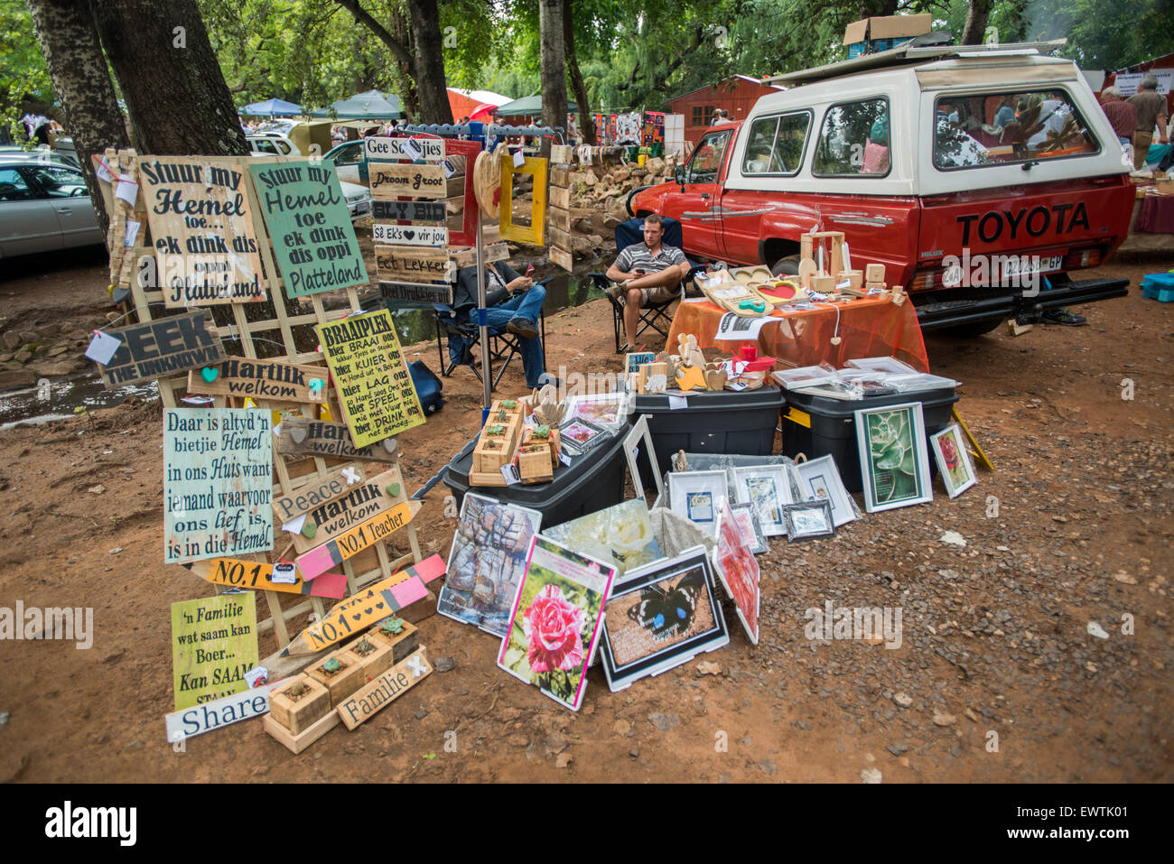 Südafrika - Kunst zum Verkauf auf dem Verfasser in Pretoria Stockfoto