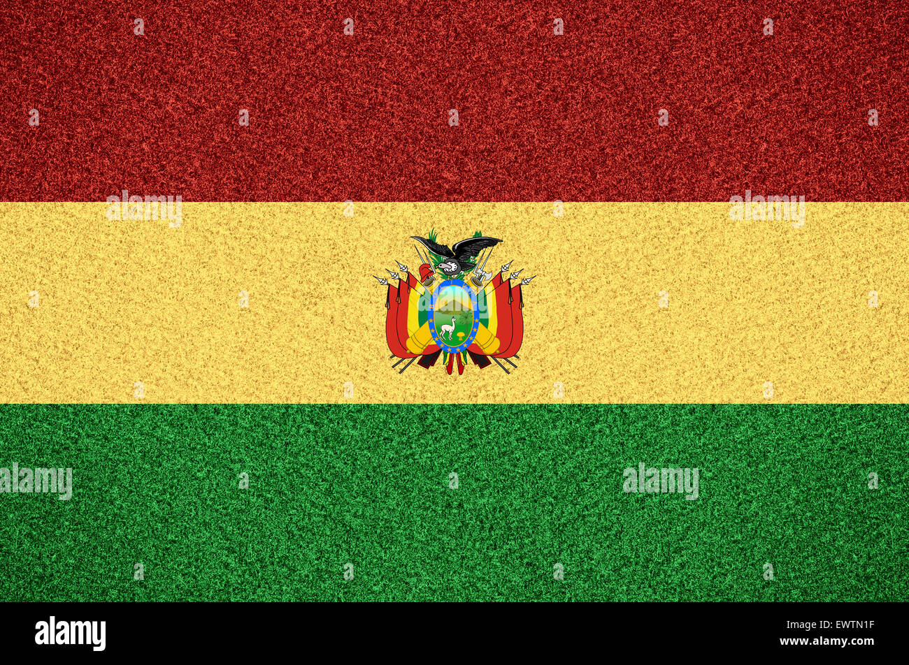 Flagge von Bolivien oder bolivianischen Symbol auf abstrakten Hintergrund Stockfoto