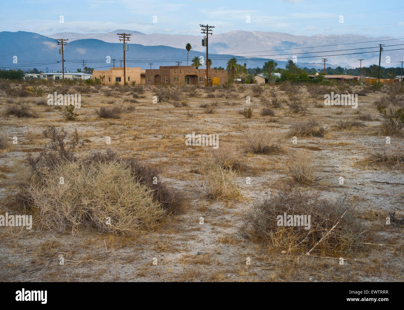 Adobe Stil Häuser in Colorado Wüste in Südkalifornien. Stockfoto