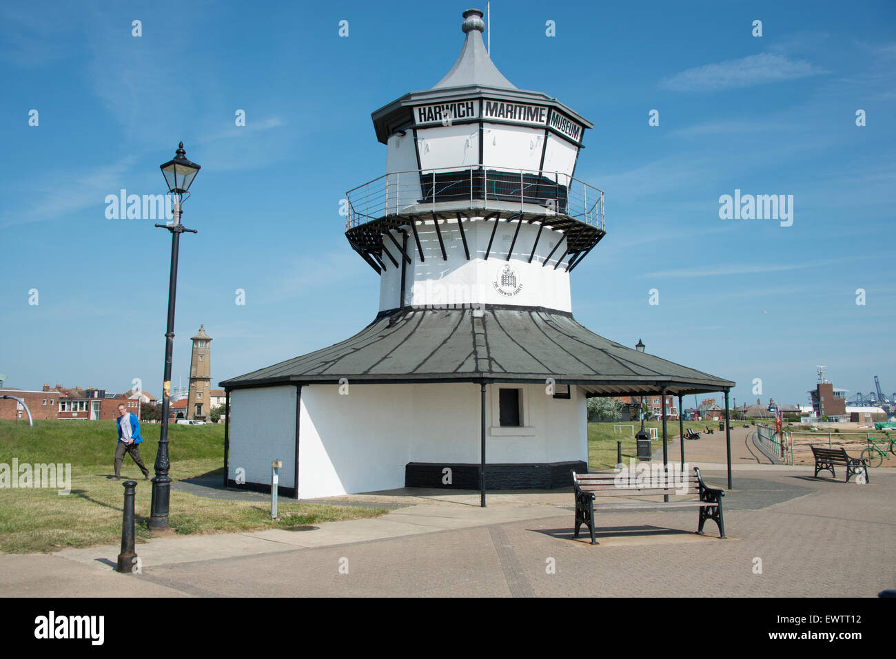 18. Jahrhundert Harwich Low Leuchtturm (Harwich Maritime Museum), Harwich, Essex, England, Vereinigtes Königreich Stockfoto