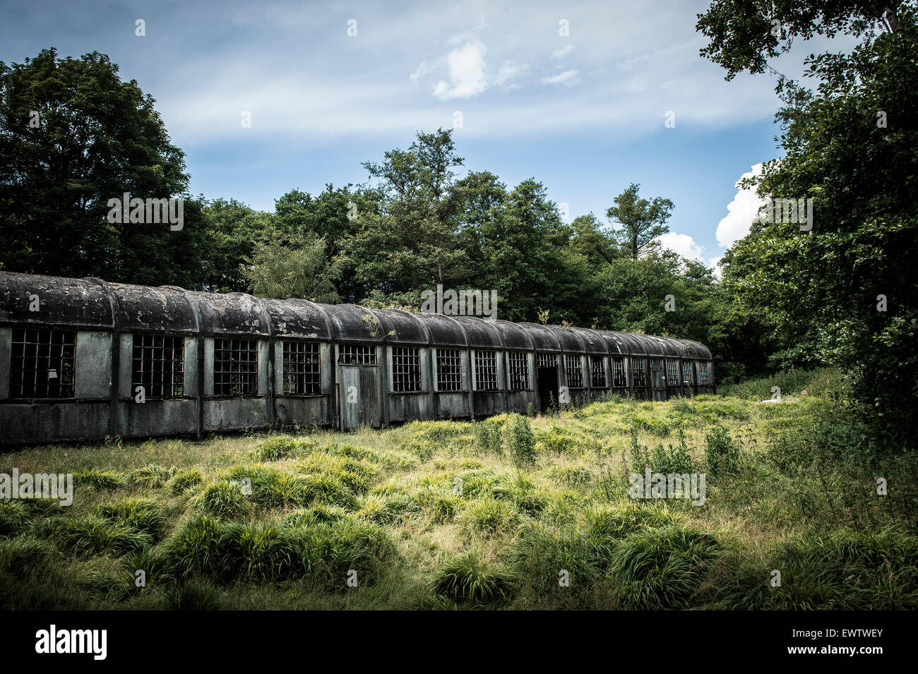 Verlassene Gebäude an der königliche Schießpulver-Mühlen in Waltham Abbey Stockfoto