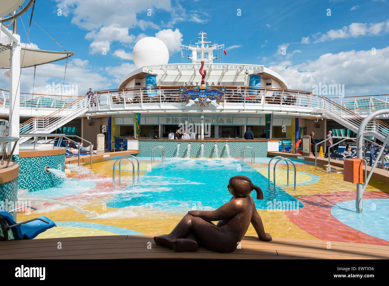 Sonnendeck der "Brilliance of the Seas" Royal Caribbean cruise Schiff, Ostsee, Nordeuropa Stockfoto
