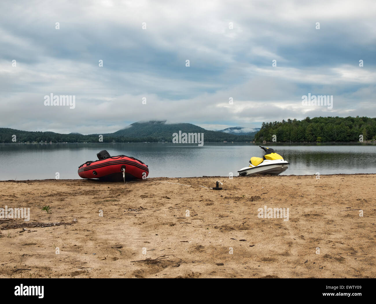 Adirondack Berge Sacandaga Lake Moffitt Strand Stockfoto