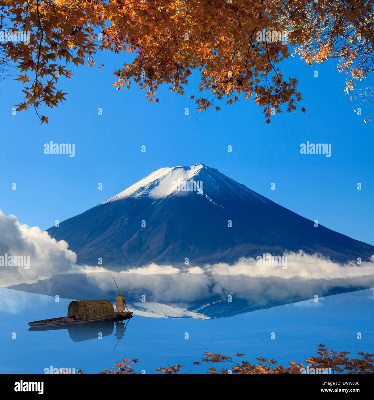 Bild des Heiligen Berg Fuji im Hintergrund in Japan für Adv oder andere nutzen Zwecke Stockfoto