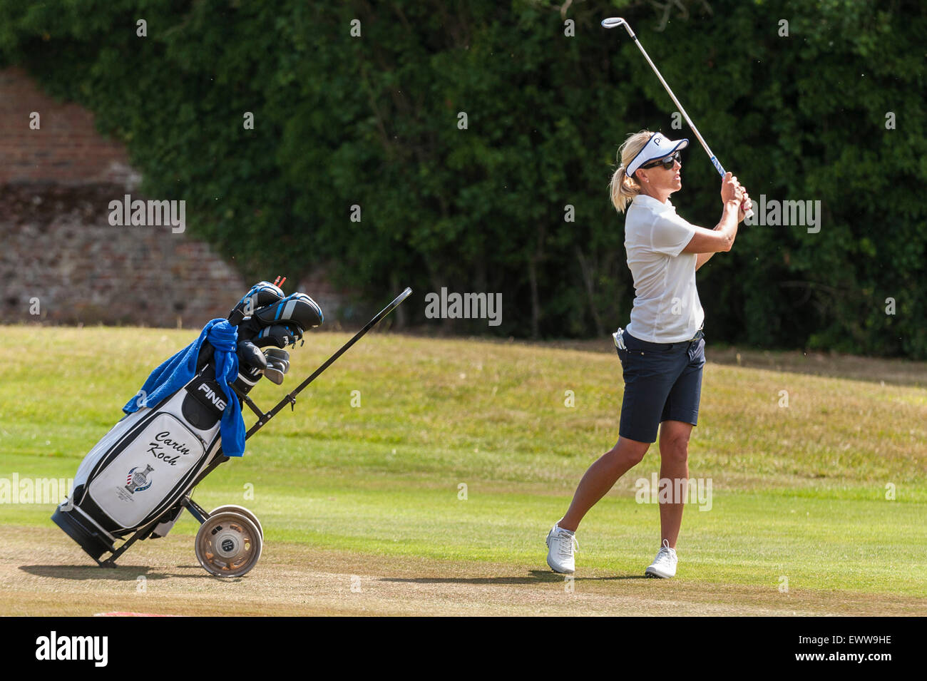 London, UK. 1. Juli 2015. Carin Koch (Schweden), Kapitän der Solheim Cup 2015, während der pro-am-Tag für die ISPS HANDA Ladies European Masters auf dem Golfplatz in Buckinghamshire.  Die Hauptveranstaltung findet 2 bis 5 Juli. Bildnachweis: Stephen Chung / Alamy Live News Stockfoto