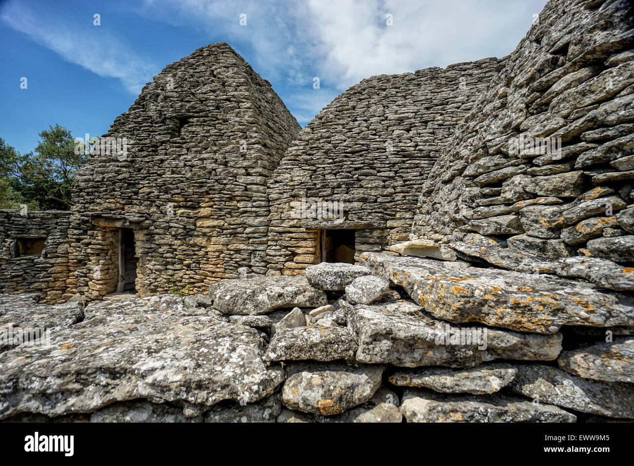 Stein-Hütte, Le Village des Bories, Open Air Museum in der Nähe von Gordes, Provence, Frankreich Stockfoto